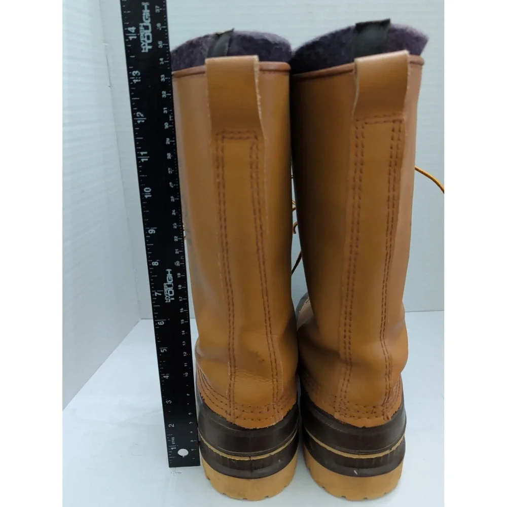Sorel Frontier Boots Brown Rubber Leather Made in Canada Wool Insulated Tall Sz8